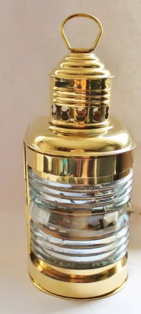 Hänge-Lampe / Schiffslampe Mastlampe ca. 23x11x13 cm  Messing Petroleumbrenner