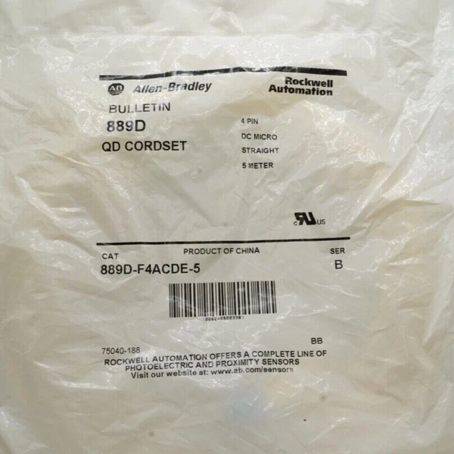 Allen Bradley 889D QD Cordset 889D-F4ACDE-5 - New ! Free Shipping