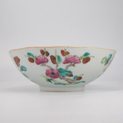 Chinese porcelain bowl, famille rose flowers, c. 1820