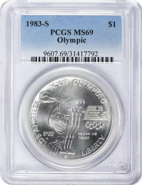 1983-S Olympic Silver Commemorative Dollar MS69 PCGS Mint State 69