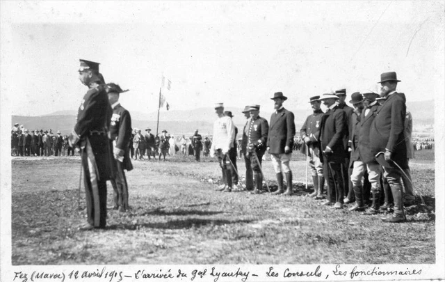 Cpa Maroc Fez 12Avril 1915 Veritable Carte Photo L'arrivee Du General Lyautey Le