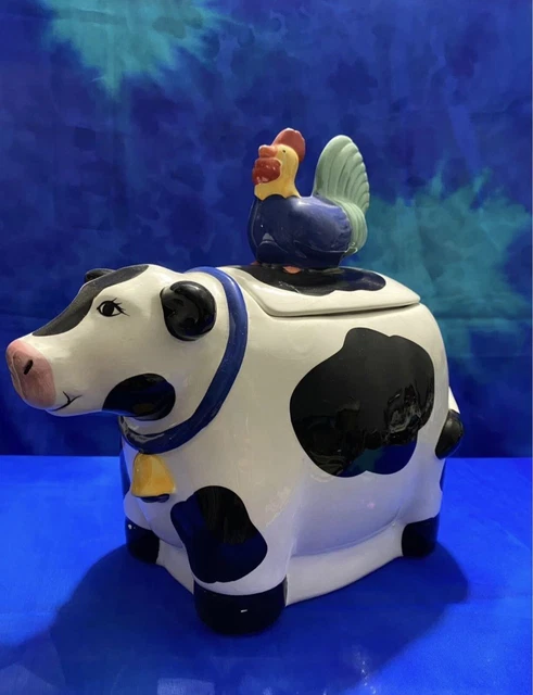 POT À BISCUITS vache et coq en céramique internationale certifié Coco