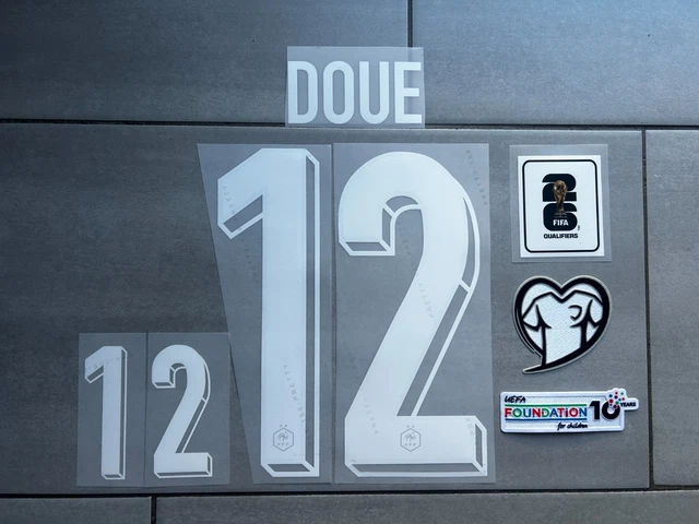 Kit Patch Flocage ZIDANE #10 - Maillot France FFF Euro 2000 - Blanc