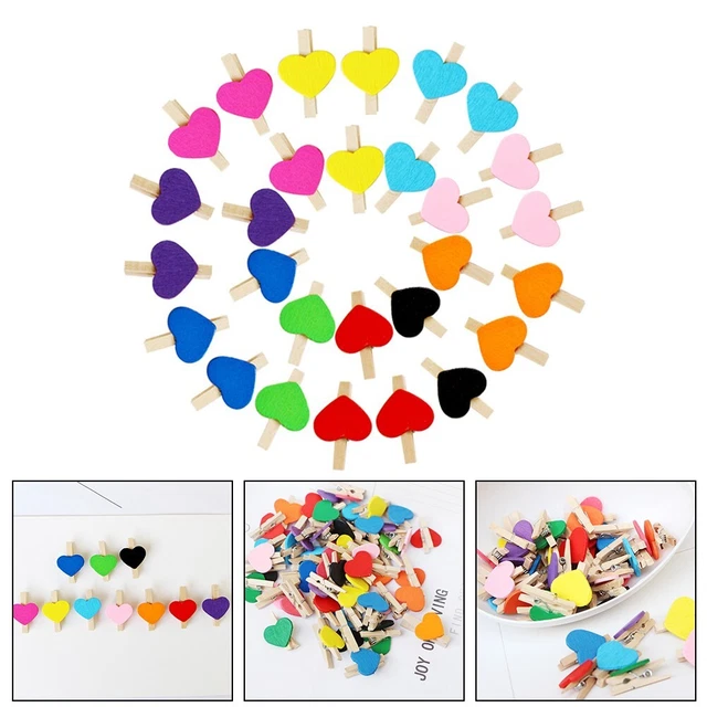 Liebe Holzclip 50pcs/Los Bastelmaterial DIY Fotoclip Home Wedding Decoration