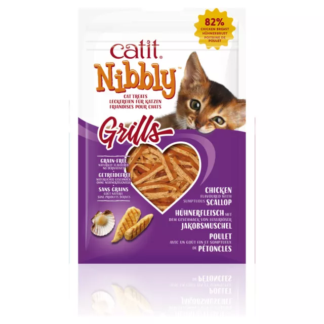 Catit Nibbly Grilles Avec Poulet & Coquille 30 G, Neuf