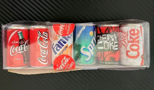 1997 COCA-COLA MINIATURE Can Set,Diet Coke, Fanta, Sprite, Coca ...