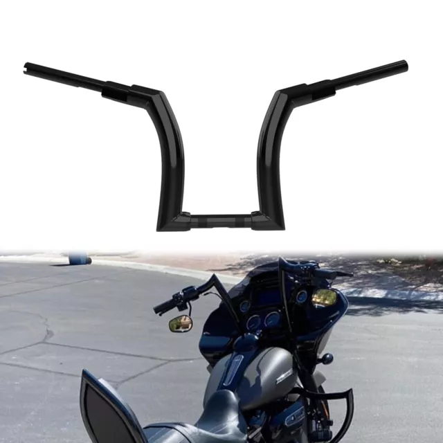 Schwarz 12" Riser 1" Ape Hanger Lenker Fits For Harley Touring Road King 14-22