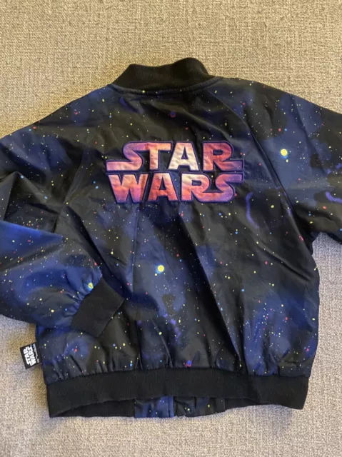 DISNEY STORE STAR Wars Embroidered Bomber Jacket Space Galaxy Print ...