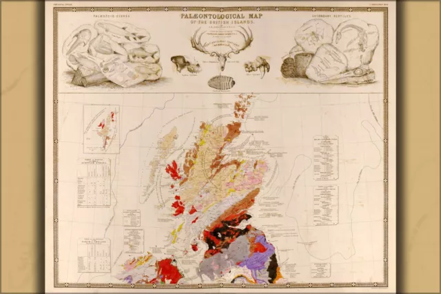 Poster, Many Sizes; Paleontological Map Of The N British Islands 1848