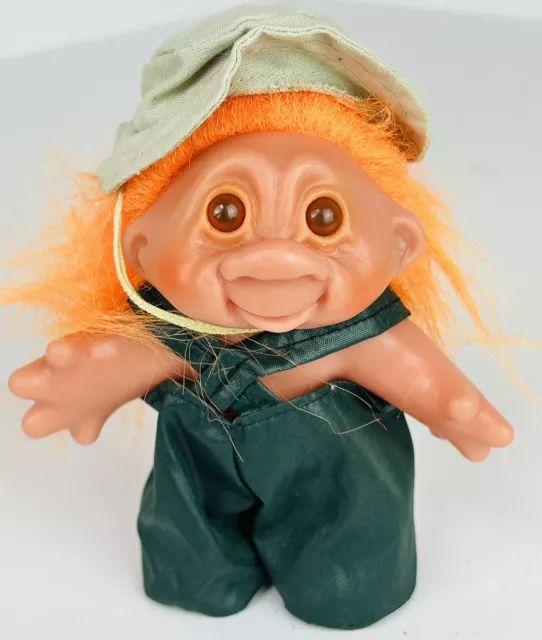 Vintage DAM Norfin Troll Doll fisherman waders bucket hat orange hair