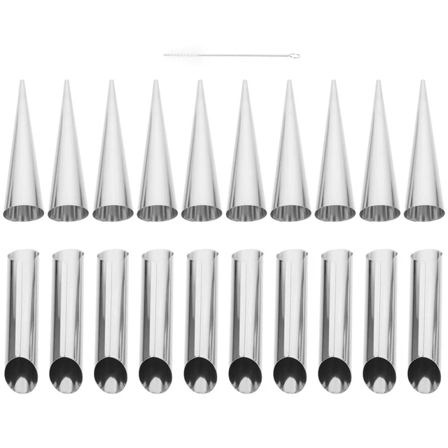 Set 41 Pezzi Per Cannoli E Cornetto - Stampi In Acciaio, Sac A Poche E Ugelli Per Decorazione - Foto 9