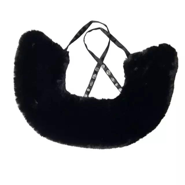 MSRP $42 Steve Madden Faux Fur Collar Black Size OSFA