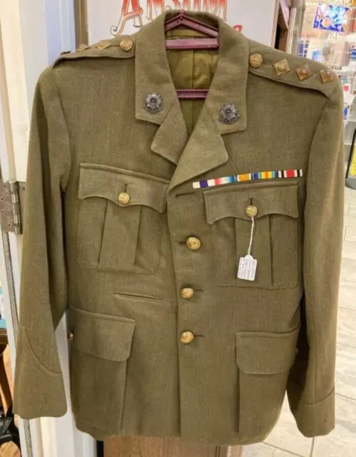 WW2 BRITISH ARMY Uniform Jacket Tunic MILITARY CROSS Dickie Jeeps ...