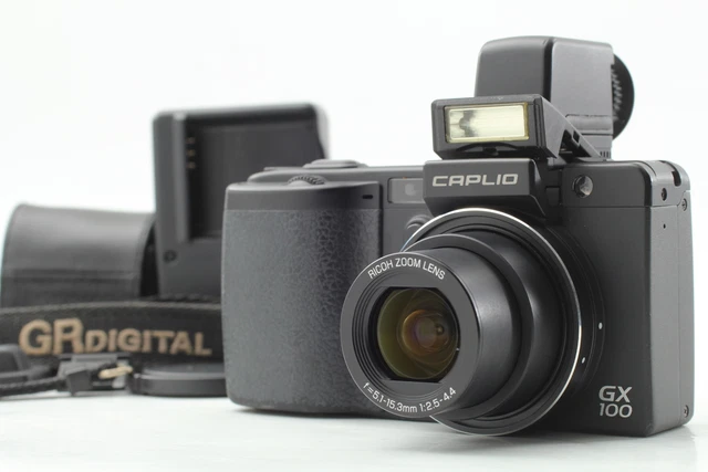 [MINT w/strap] Ricoh Caplio GX100 10.0MP VF KIT Digital Camera Black From JAPAN