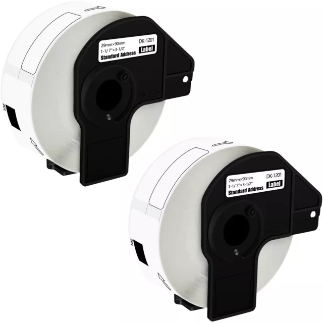 2 Rolls DK-1201 29mm×90mm Address Label 400 Labels For Brother QL-570 w/10 Frame