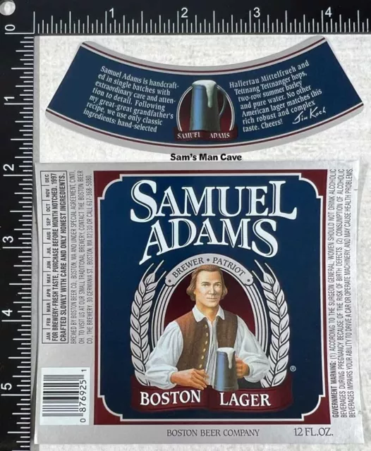 Samuel Adams Boston Lager  Label with neck label