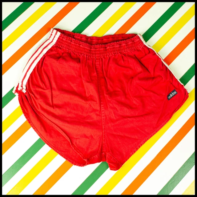 PANTALONCINI SPORTIVI ADIDAS cotone rosso taglia vita 34/medio-large Germania occidentale 606 B