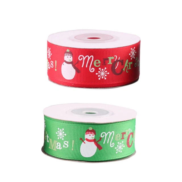 2 Rollen 2,5 CM Weihnachten Schneeflocke Santa Muster Band Geschenkband Handwerk
