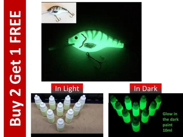 Multi Purpose Extreme Glow in the Dark Paint 10ml bottle - Fishing Lures Tested