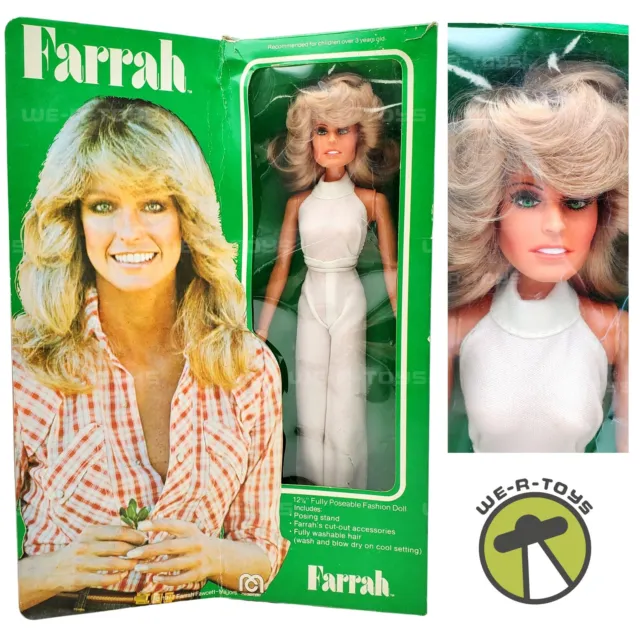 Farrah Fawcett Poseable 12.25" Doll MEGO with Cut-Out Accessories 1977 NRFP