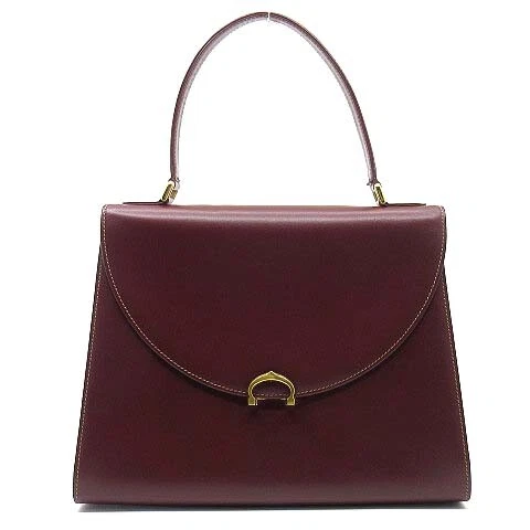 Cartier Mast Line Leather Handbag Bordeaux lb608