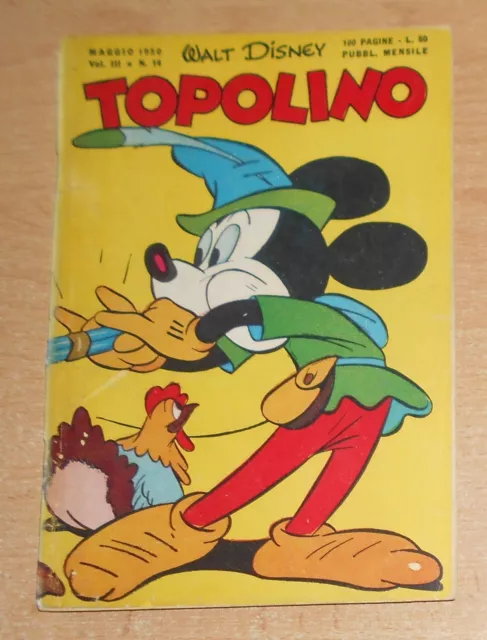 Ed.mondadori  Serie  Topolino   N°  14  1950   Originale  !!!!!