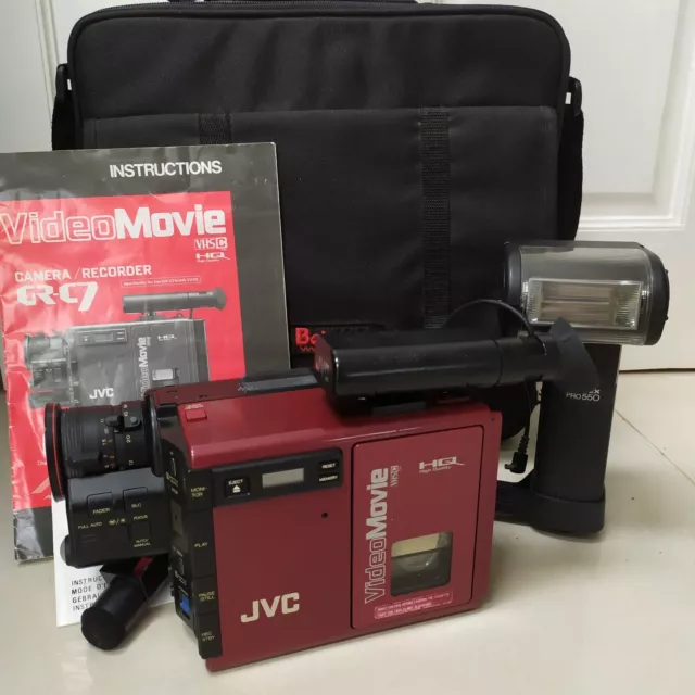 JVC GR-C7E VHS-C Vintage Camcorder Back to the Future Video Camera & Accessories