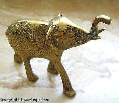 *Elefante de latón antiguo elefante de latón figura animal figuras totalmente estampadas