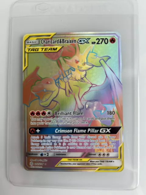 Pokémon TCG Charizard & Braixen Tag Team GX Sun & Moon - Cosmic Eclipse 251/236