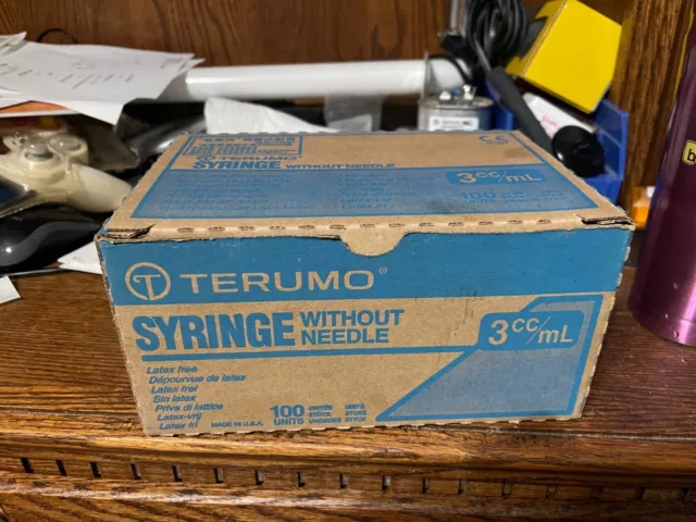 Terumo Syringe, 3cc/mL, Luer Lock Tip, 100/Box show to be expired