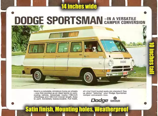 Metal Sign - 1971 Dodge Sportsman Camper Van- 10x14 inches