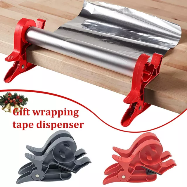 2*Wrap Buddies Tabletop Gift Wrapping Tool Tape Dispenser Paper Roll Holder  Clip
