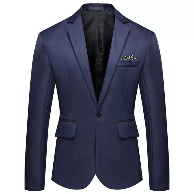 Herren Smoking Jacke Gekerbtes Revers ein Knopf Anzug Blazer für Dinner Hochzeit