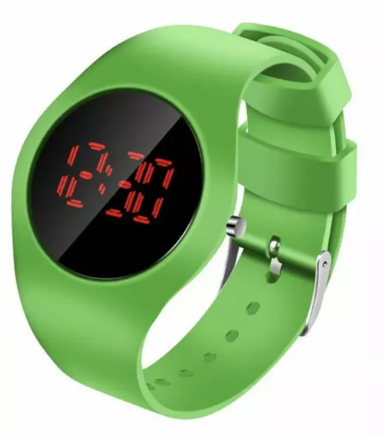 UNISEX Womens Ladies Mens Digital LED Waterproof Sport Wrist Watch Gift GREEN UK