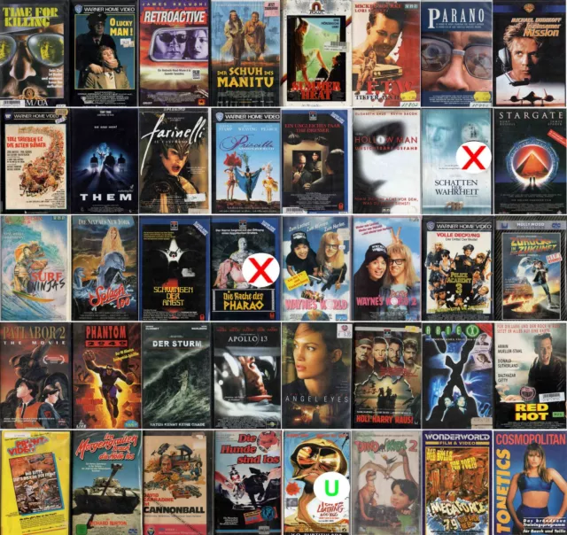 VHS Film-Kriegsfilme-Komödie-Anime-Comic-Klassiker-FSK 0-16-Sammlung-Top Filme
