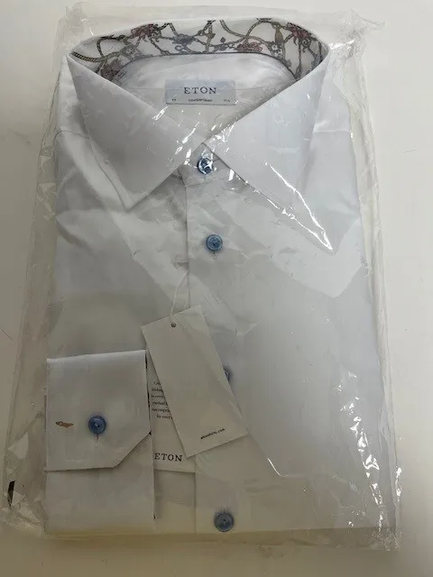 Eaton Men's Contemporary Shirt, White, 44, New