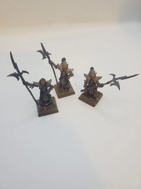 3x Gardes Noirs Elfes Noirs Warhammer – Old World – Figurines Métal OOP