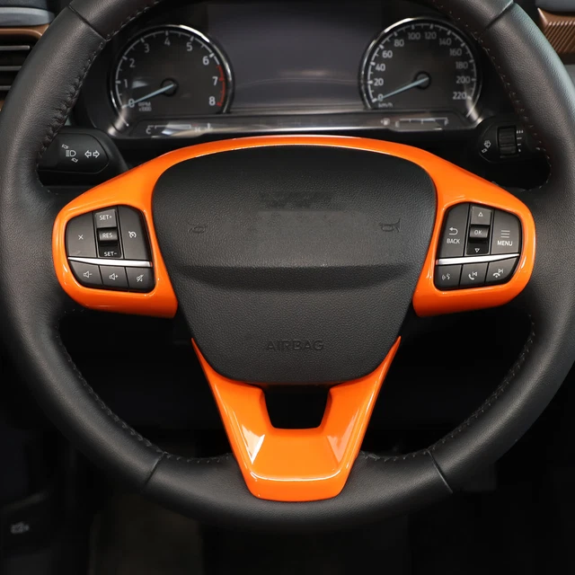 2Pcs Orange Inner Steering Wheel Frame Cover Trim For Ford Maverick 2022-2023