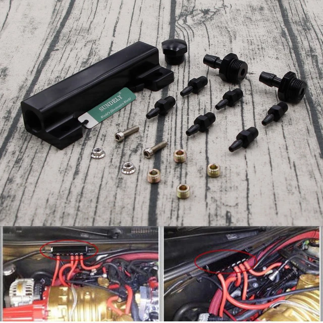 6PORT 1/8 NPT Vacuum Intake Manifold Turbo Wastegate Boost Kit Black £