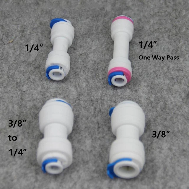 PE Straight Push in Fitting Tube Connector Water Dispenser Purifiers 1/4" 3/8"