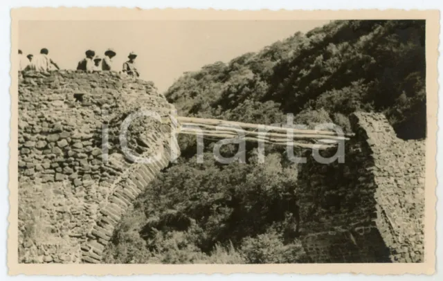 1935 ca AFRICA ORIENTALE ITALIANA Ufficiali presso ponte distrutto *Foto 9x14