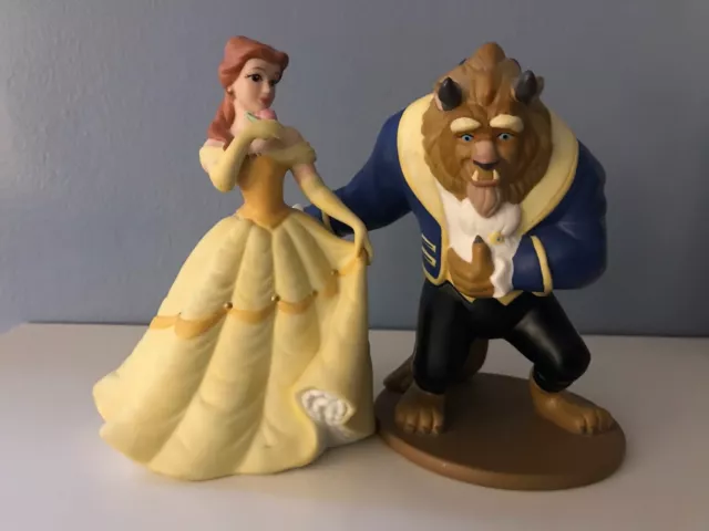 Vintage Disney Beauty & The Beast BELLE & BEAST Ceramic Figurines Matte Finish