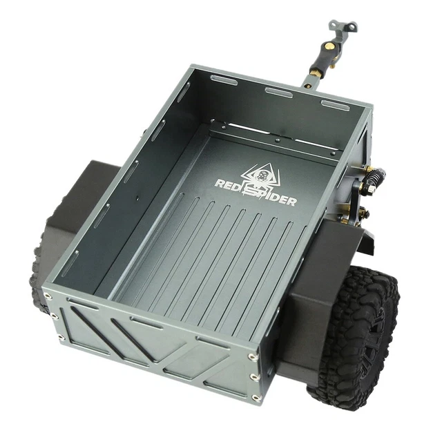 Remorque RC en métal modèle de voiture petite remorque compatible TRX4/Axial SCX10 D90 CC01 1/10 RC Truck