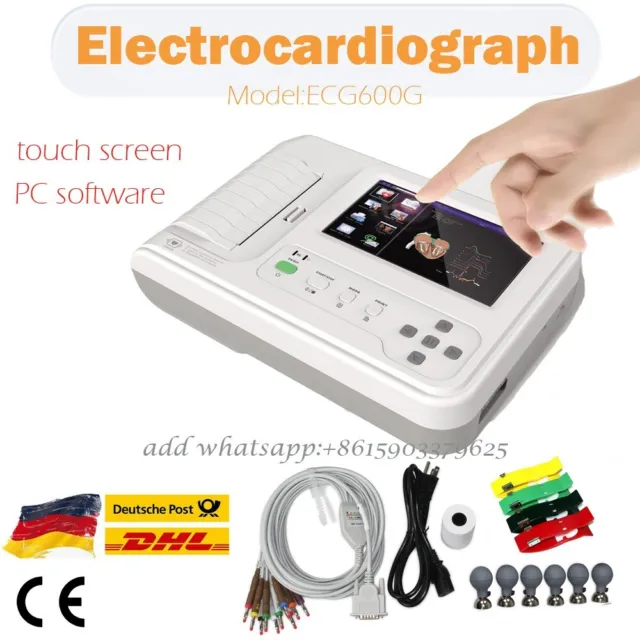 Écran tactile numérique 3/6 canaux ECG EKG Machine 12 plomb CONTEC