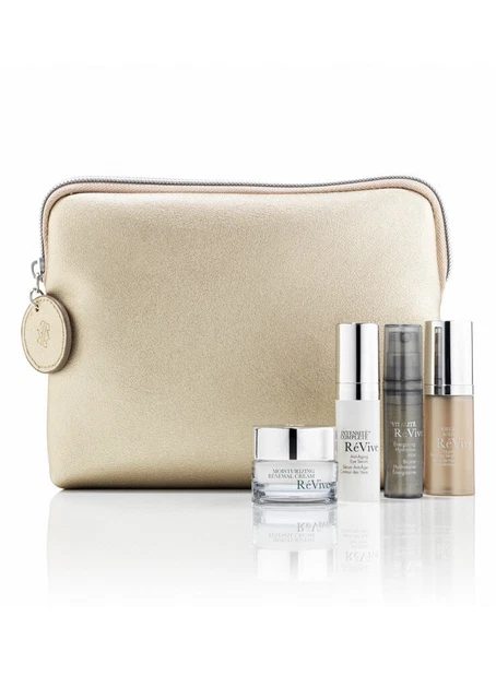 ReVive Anti-Aging Night Serum Renewal Cream Mist & Bag 5-Pc Skincare Travel Set