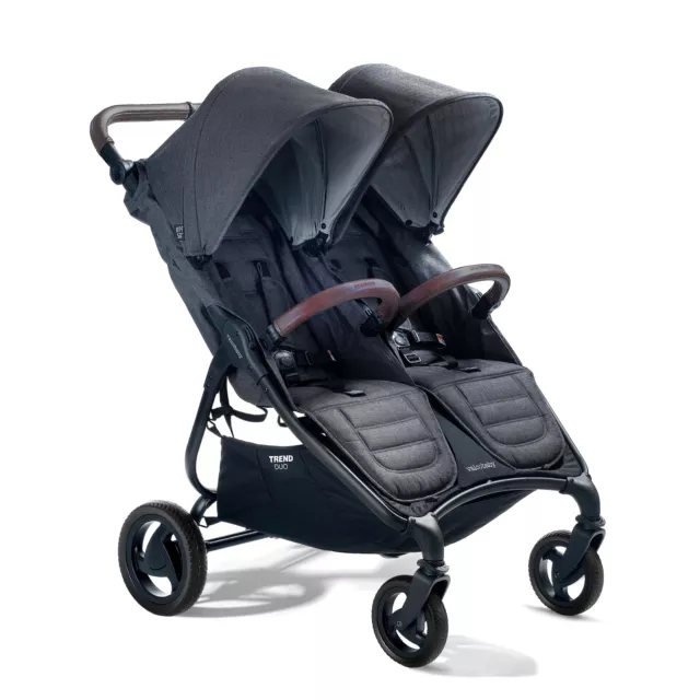 Valco Baby Trend Duo Side by Side Double Stroller 2023 (Charcoal) Compact fold