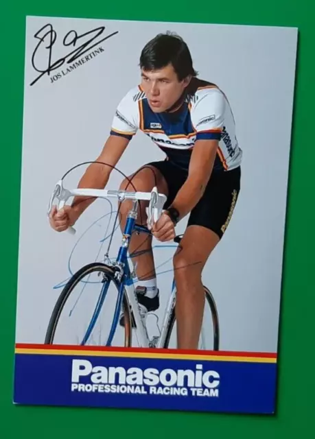 CYCLISME carte cycliste JOS LAMMERTINK  équipe PANASONIC 1986 Signée