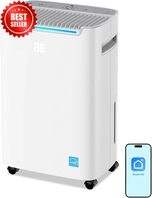 70 PINT ENERGY Star Dehumidifier, 4,500 Sq Ft, Auto Defrost, Humidity ...