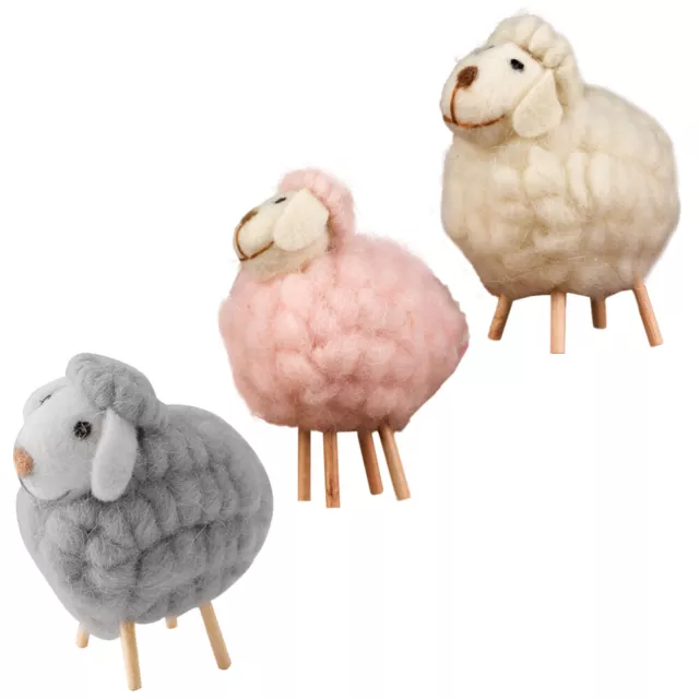 3 Pcs Feutre De Laine Table Petit Mouton Décoration D'intérieur Animal