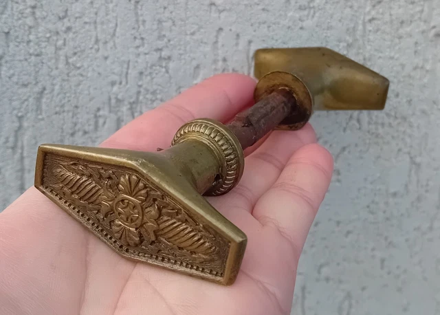 Poignée de porte ancienne xixème en bronze travaillé en ance | Clasf